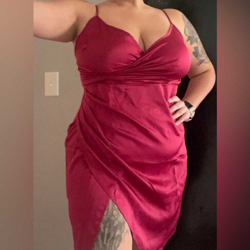 Shein red bodycon dress